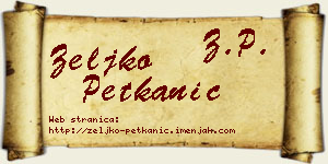 Željko Petkanić vizit kartica